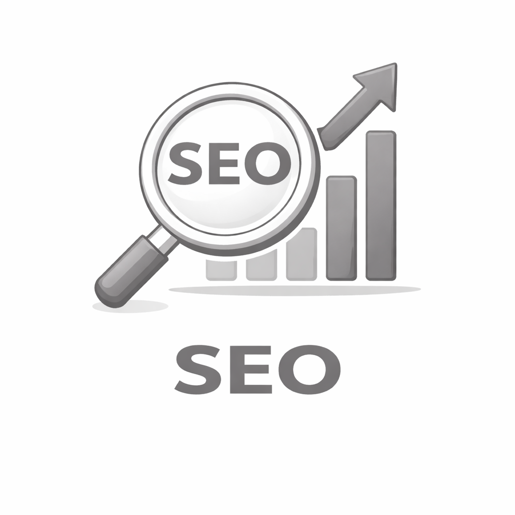 SEO search engine optimization technology icon representing website optimization, keyword analysis, and organic growth