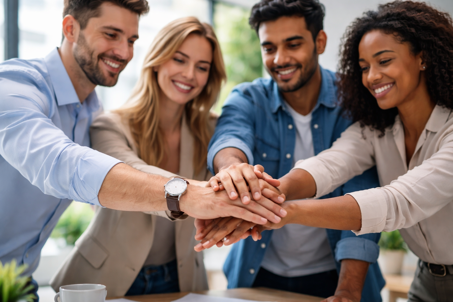 Software development team united by a shared mission and vision